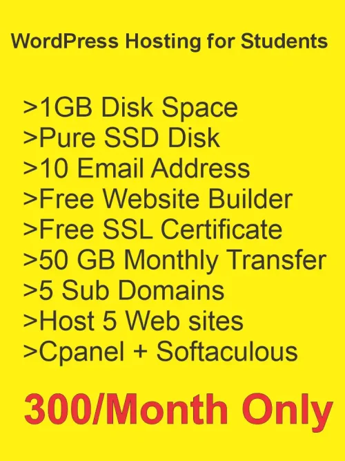 Cheap hosting for wordpress in pakistan for students