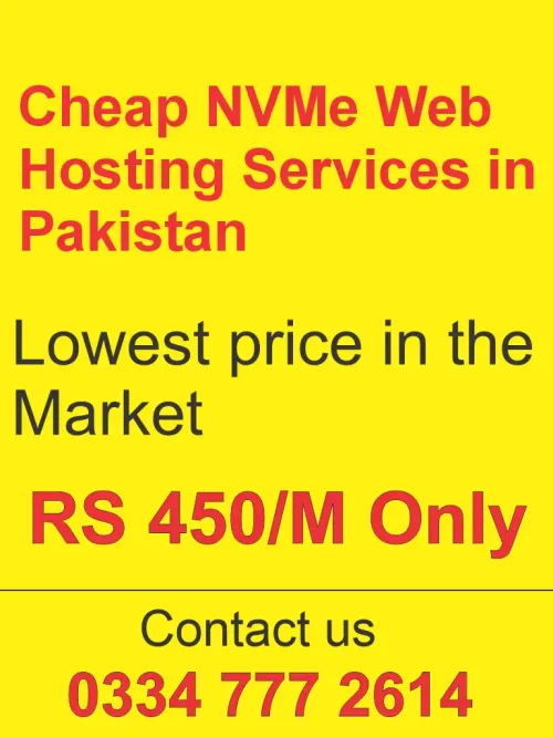 cheap nvme web hosting services in pakistan